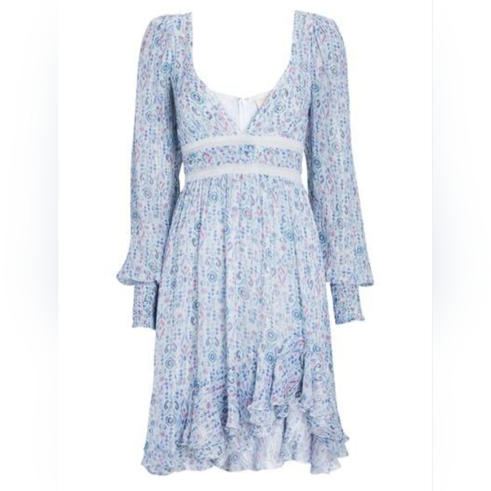 Rococo sand blue metallic mini dress